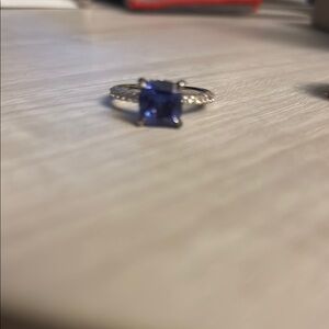 Elegant Silver and Blue Gemstone Ring